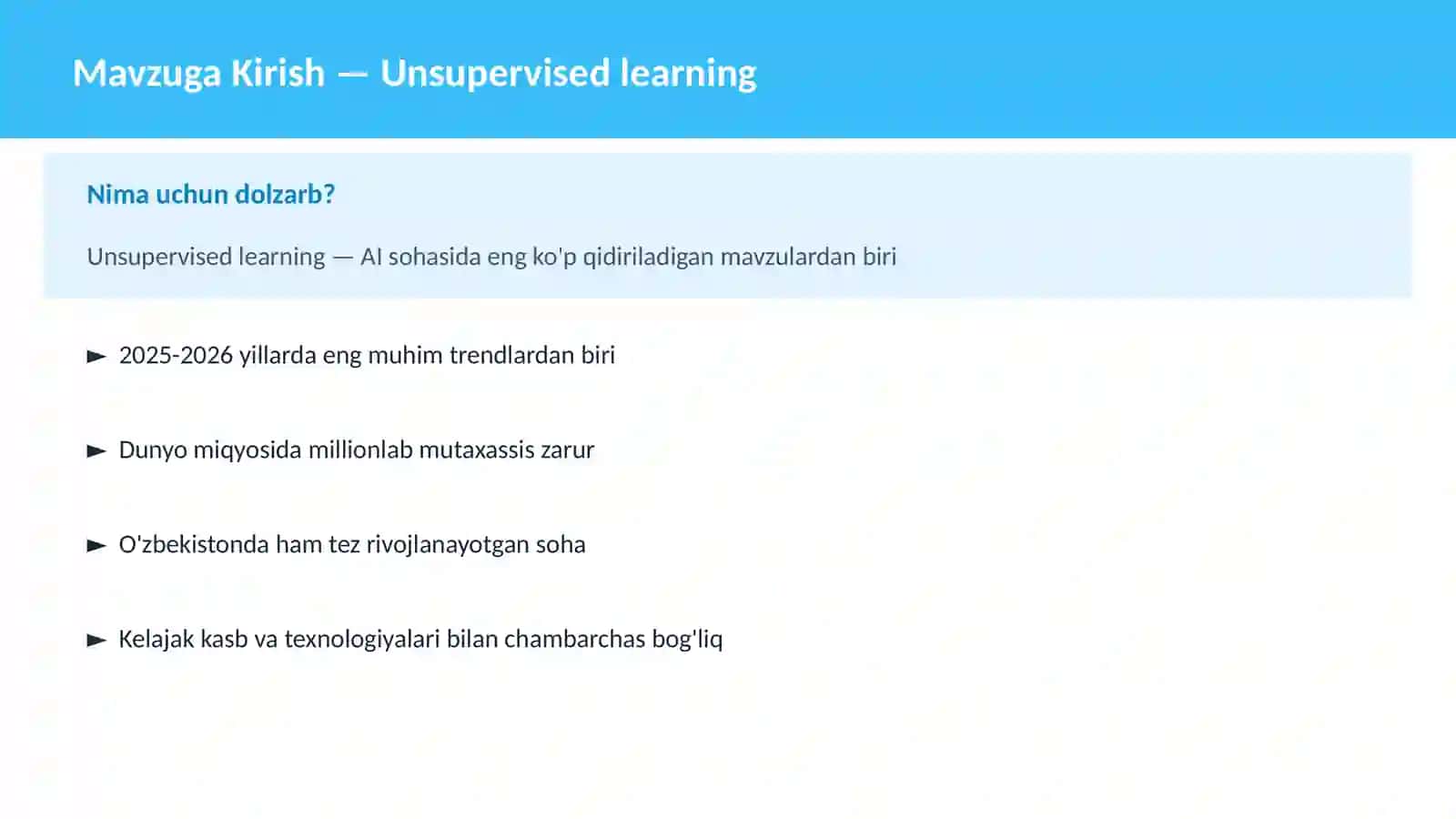 AI | MACHINE LEARNING ASOSLARI 2
