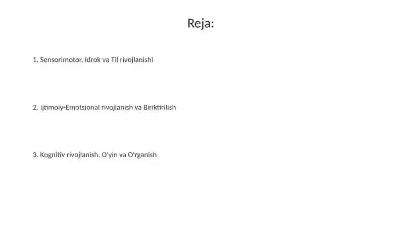 Chaqaloqlik va Psixologik Rivojlanish 2