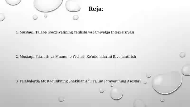 Mustaqil Talaba Shaxsiyatining Yetilishi va Jamiyatga Integratsiyasi 2