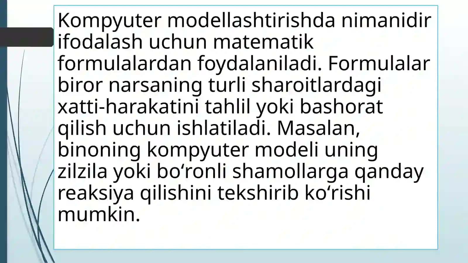 Modellashtirish dasturlari 2