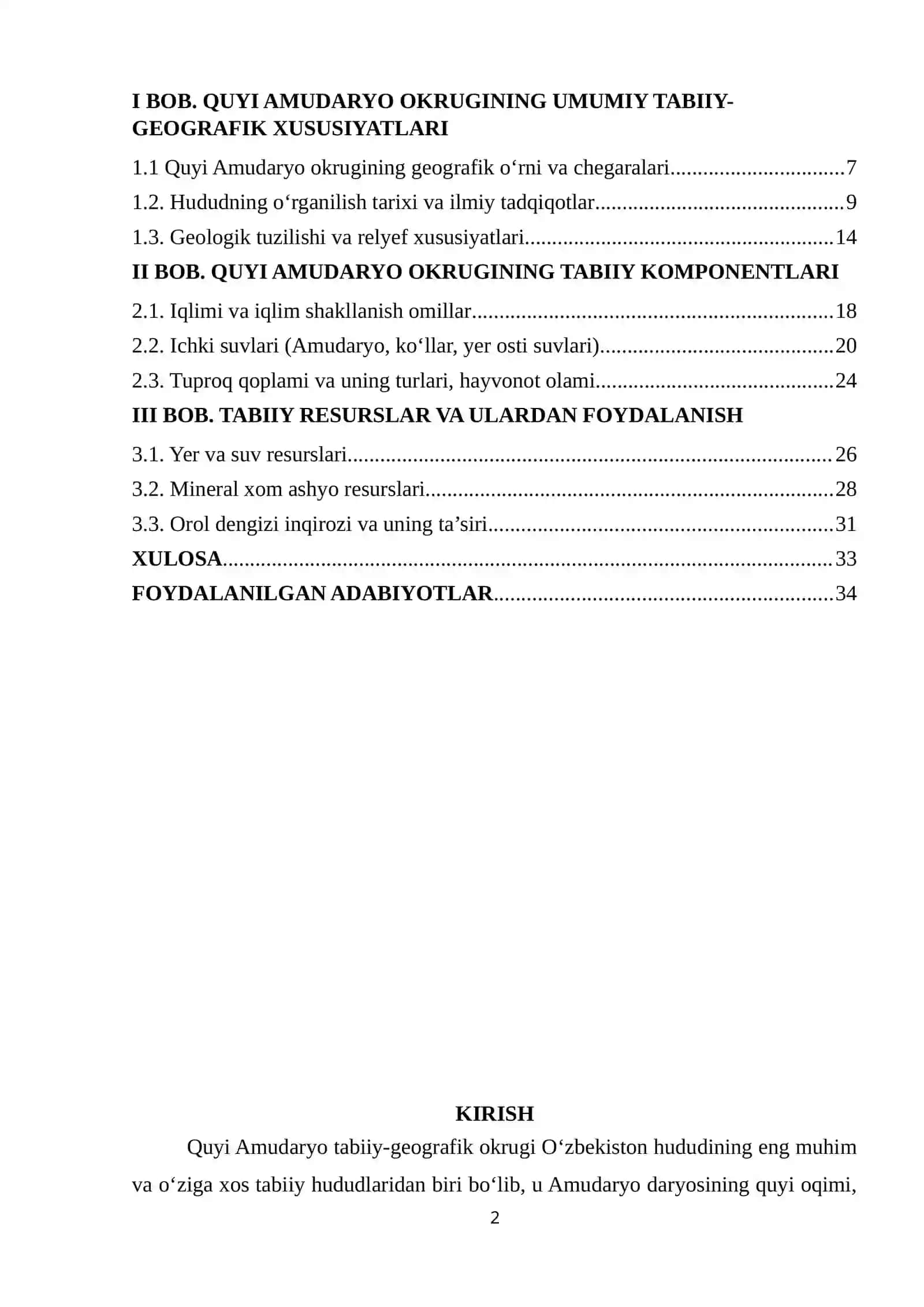 Quyi Amudaryo okrugiga tabiiy geografik tavsif 2