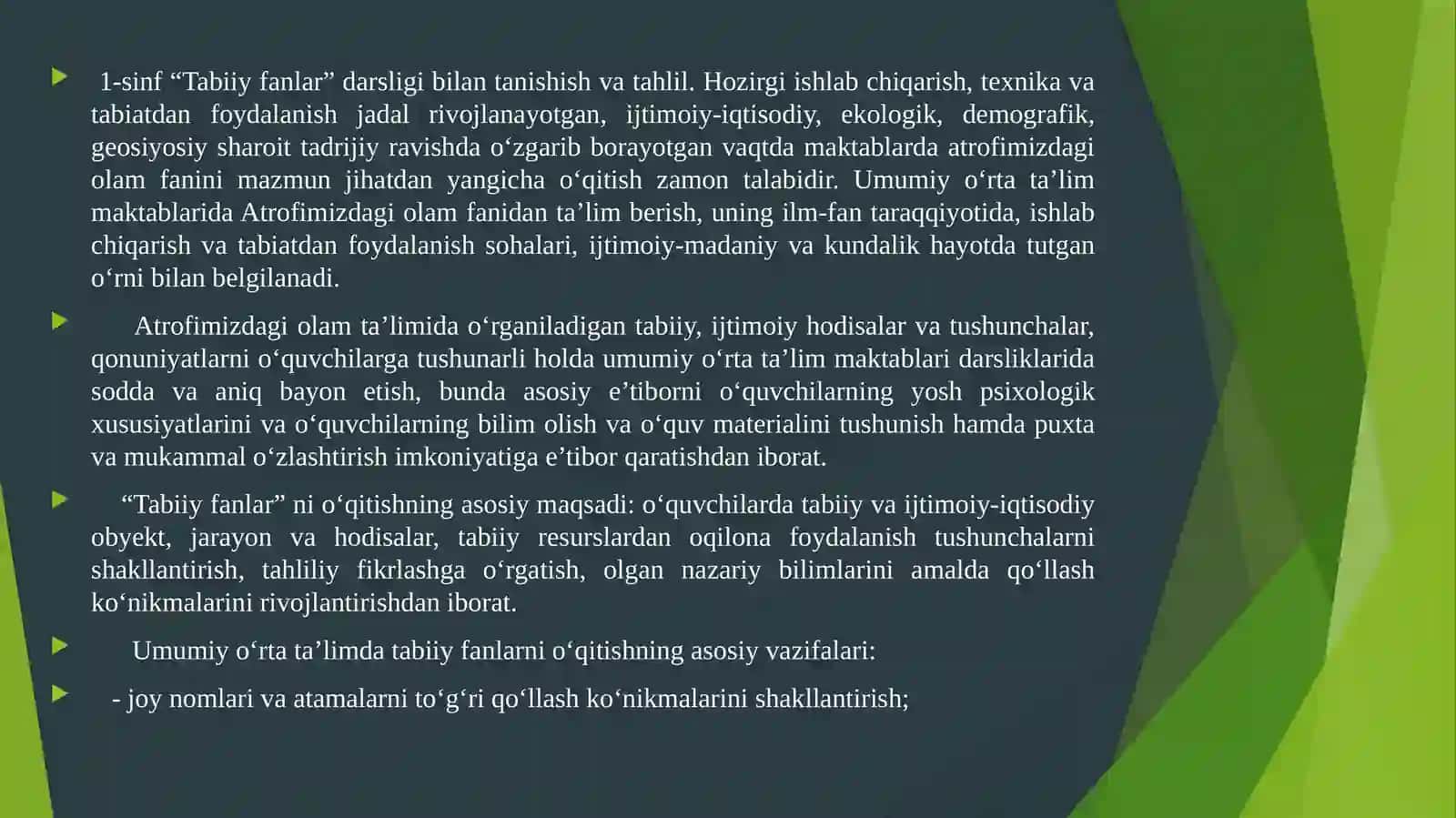 1-2sinf “boshlang’ich ta’lim tabiiy fanlari” darsliklari bilan tanishish va tahlil qilish 2