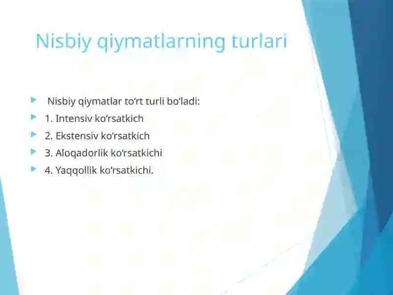 Nisbiy miqdorlar 2