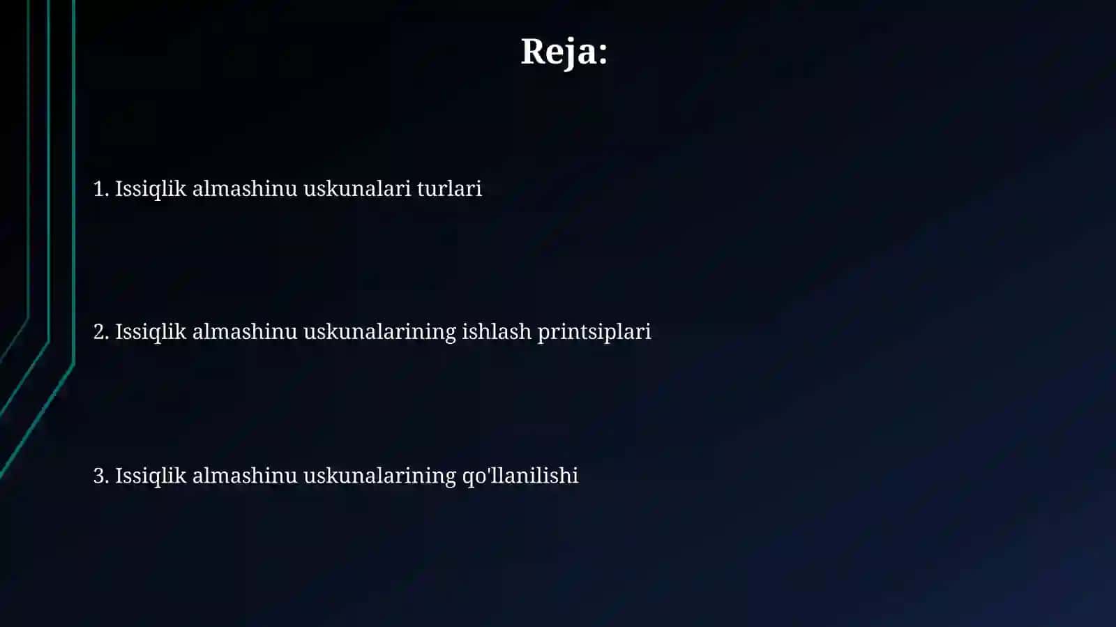 Issiqlik almashinuvchi aparatlar 2