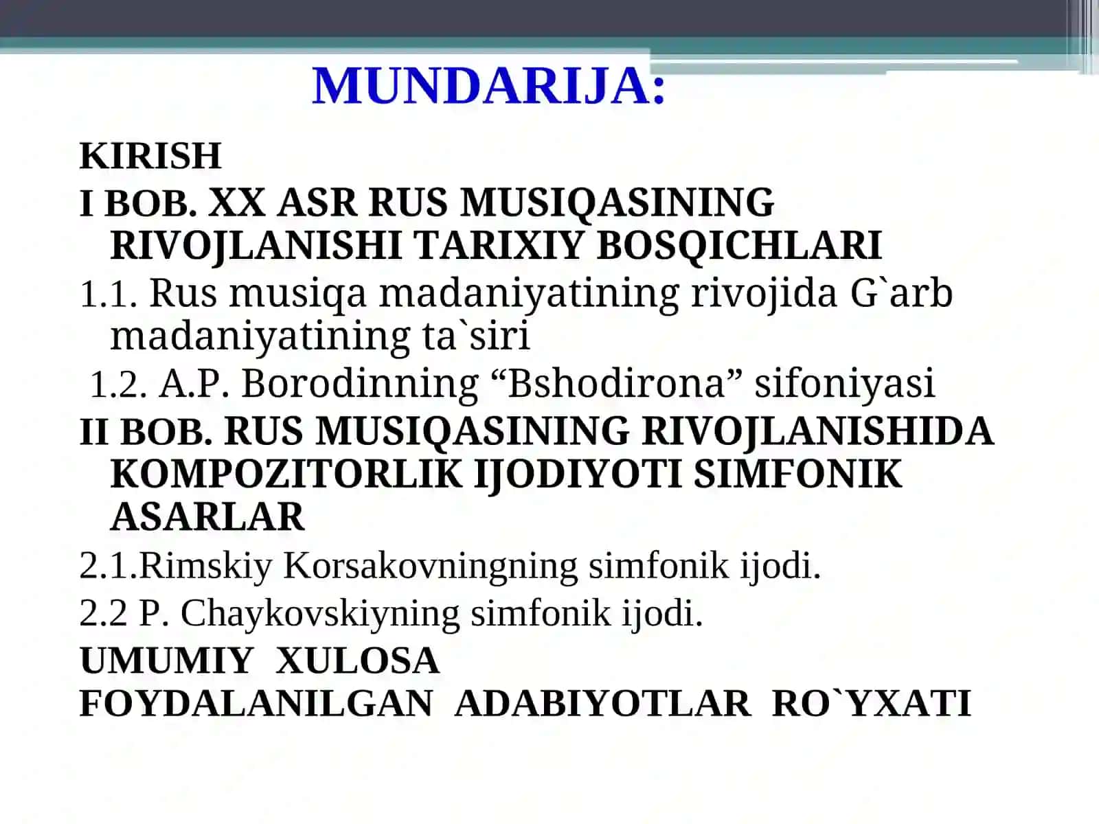 XX ASR RUS MUSIQASINING RIVOJLANISHI TARIXIY BOSQICHLARI 2