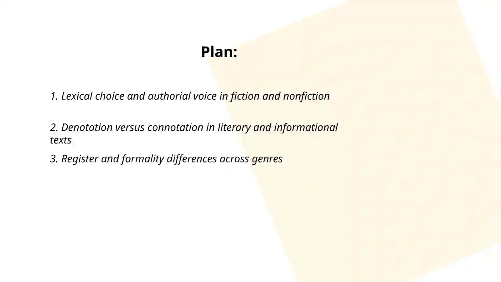 The vocabulary of fiction and nonfiction texts 2