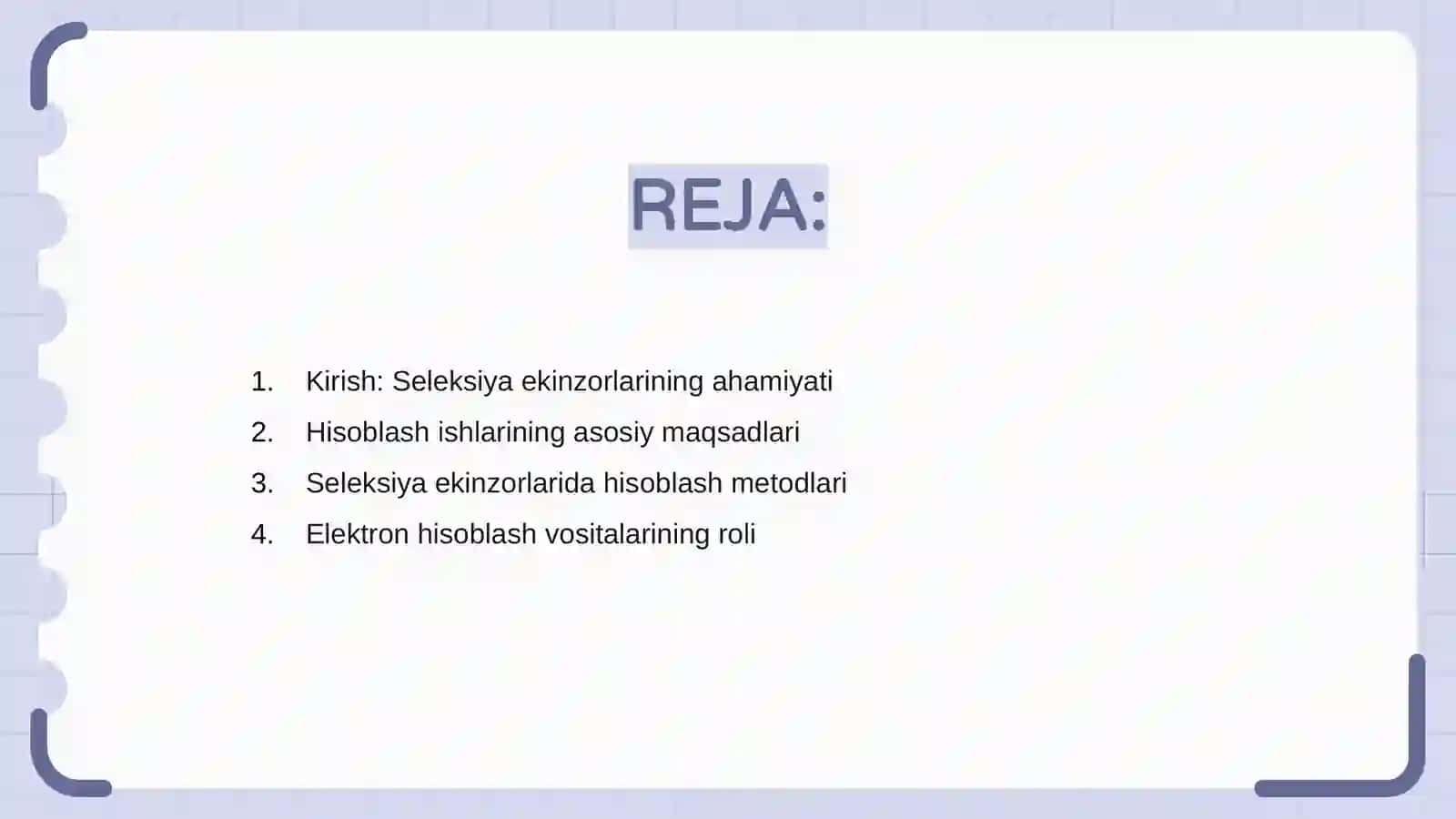 Seleksiya ekinzorlarida hisoblash ishlarini olib borish va usullari 2