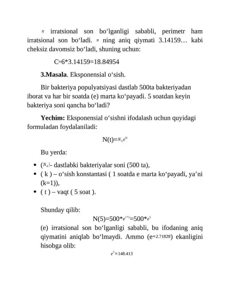 Irratsional sonlarga oid hayotiy masalalar 2