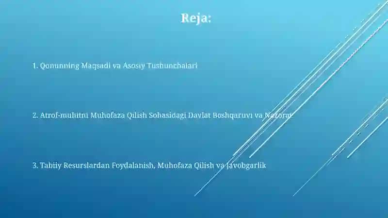 O‘zbekiston Respublikasining tabiatni muhofaza qilish to‘g‘risidagi qonuni 2