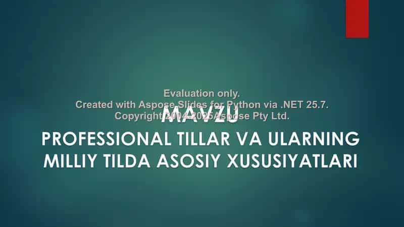 Tilning ahamiyati 2