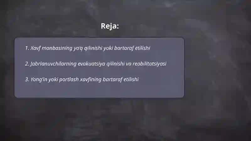 Favqulotda vaziyatlarni tugatilish omillari 2