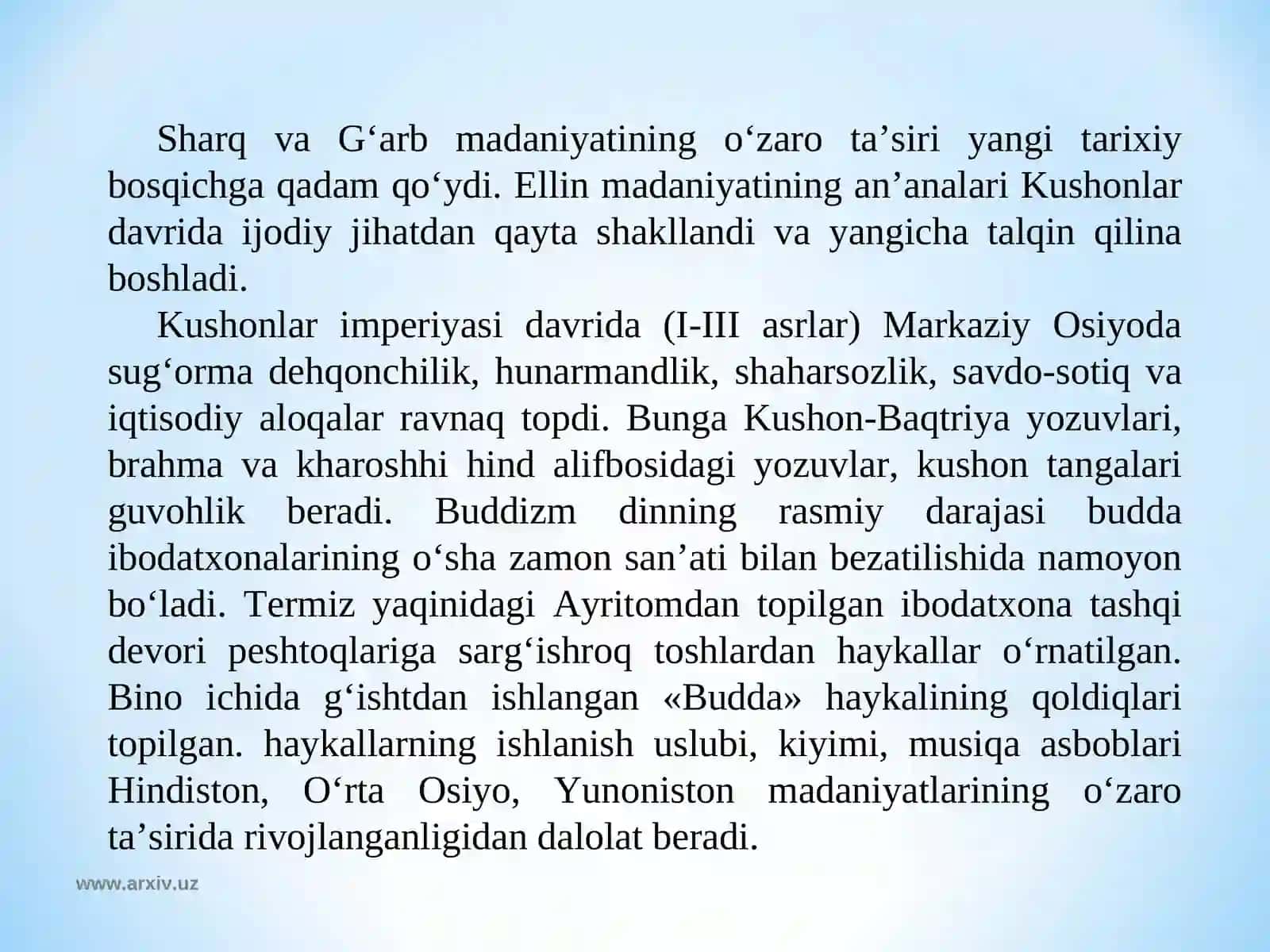 Sharq va g’arb uyg’onish davri madaniyati 2