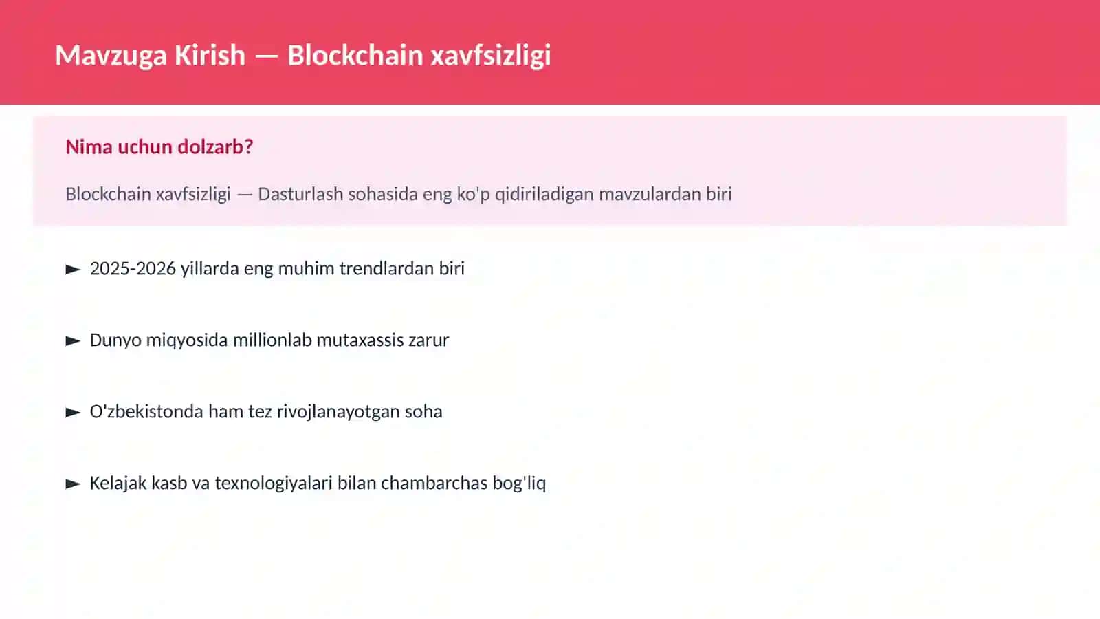 Blockchain xavfsizligi 2