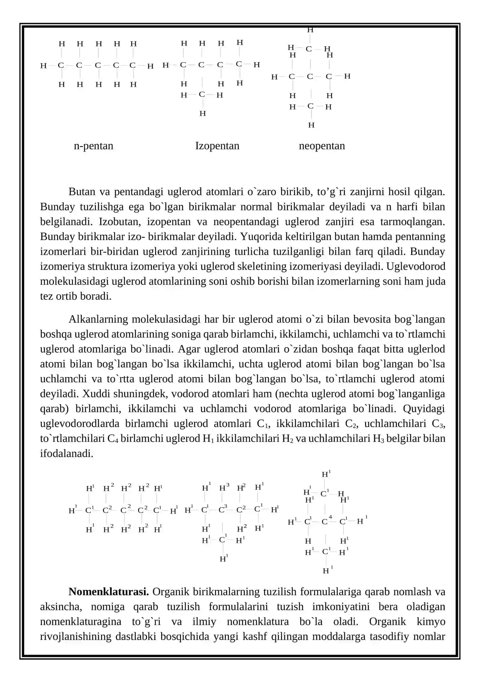 To`yingan uglevodorodlar. Alkanlar 2