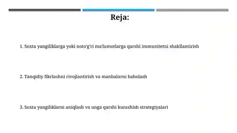 Soxta yangiliklar yoki yolg'on ma'lumotlarga qarshi immunitetni shakllantirish 2