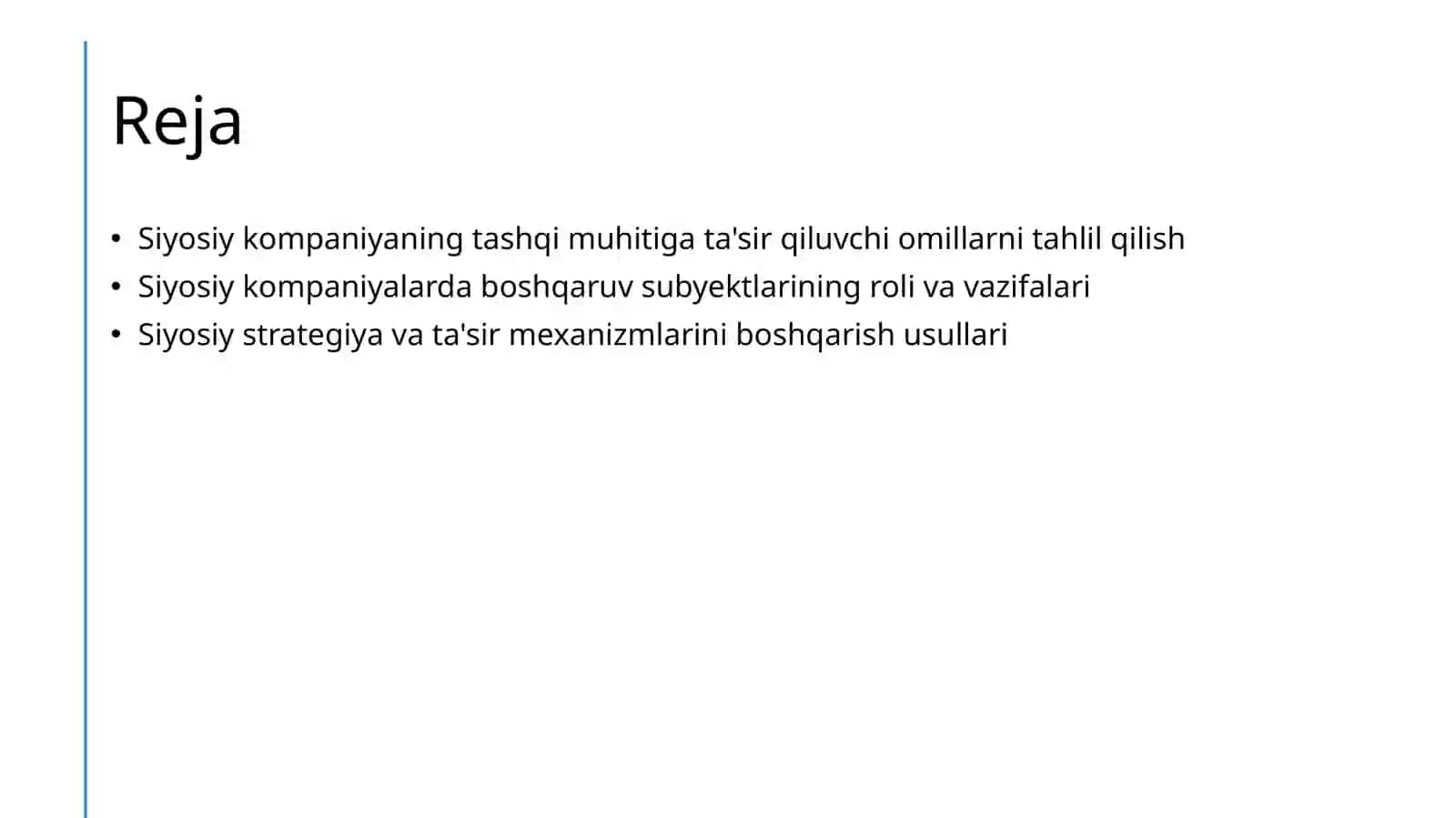 Siyosiy kompaniyaning tashqi muhiti,siyosiy kompaniyadagi boshqaruvi subyektlari 2