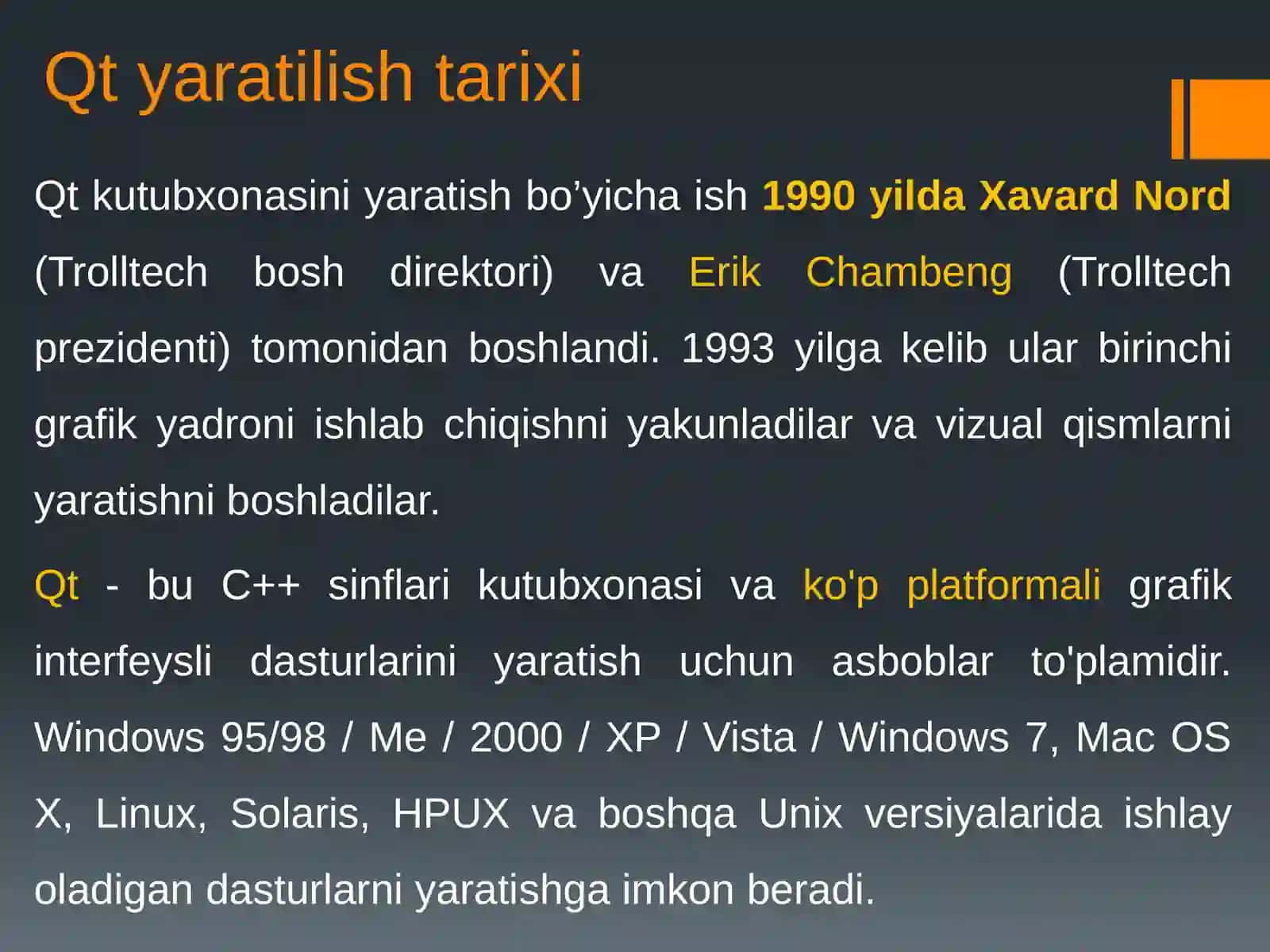 Qt dasturlash muhiti 2