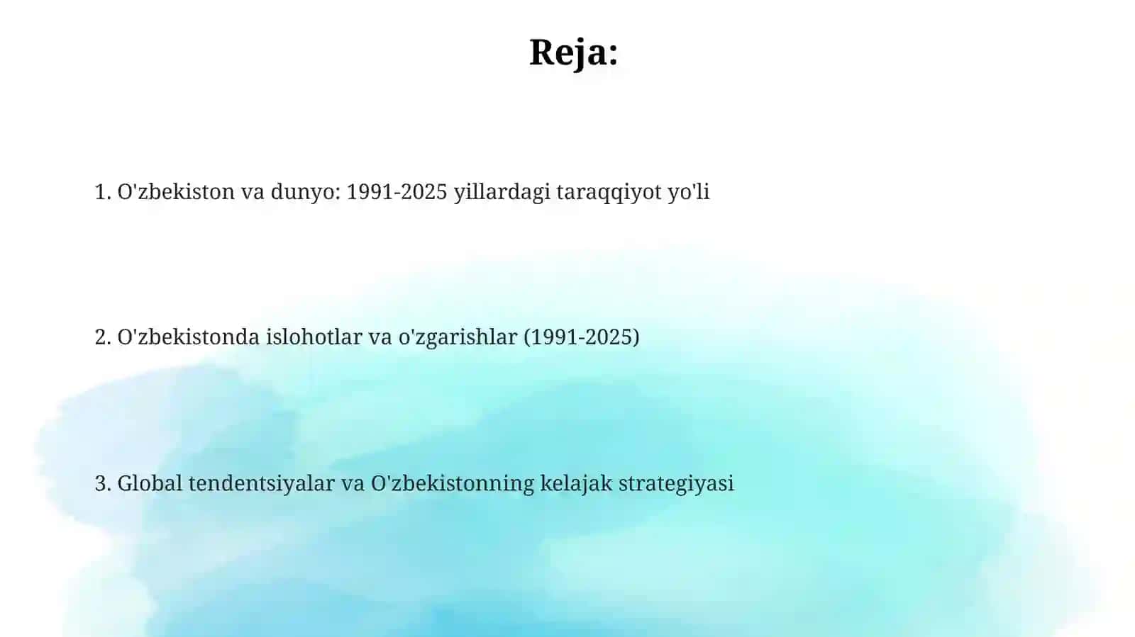 O'zbekiston va dunyo: 1991-2025 yillardagi taraqqiyot yo'li 2