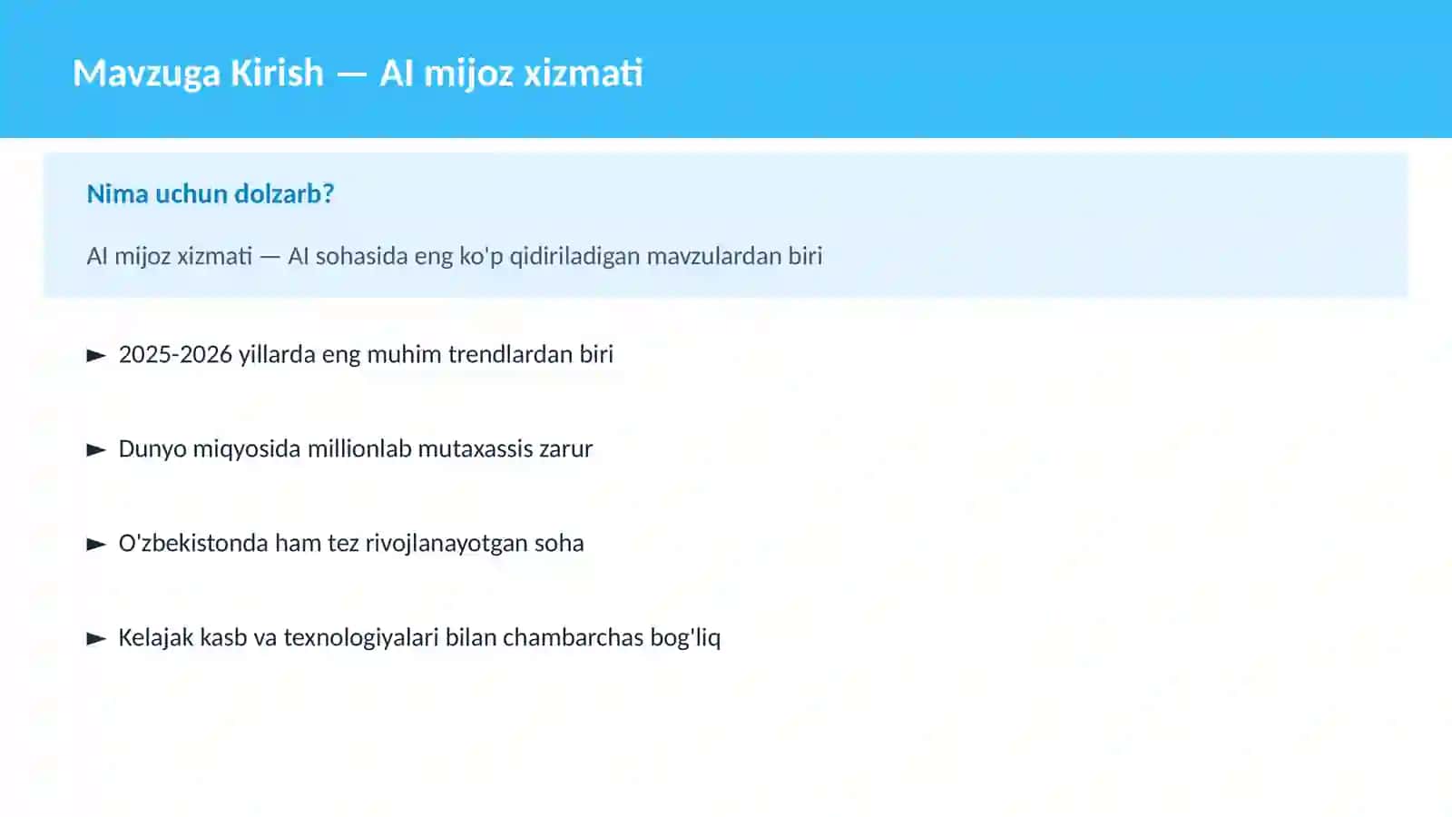 AI mijoz xizmati 2