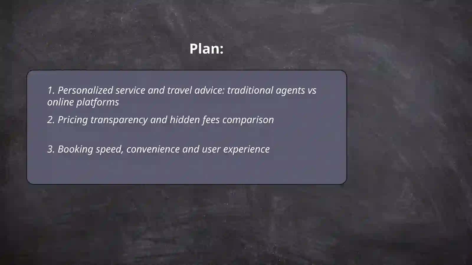 Mavzu: Sayohat agentligi va onlayn bronirovka platformalari (Expedia kabi) nimega solishtiradi? 2