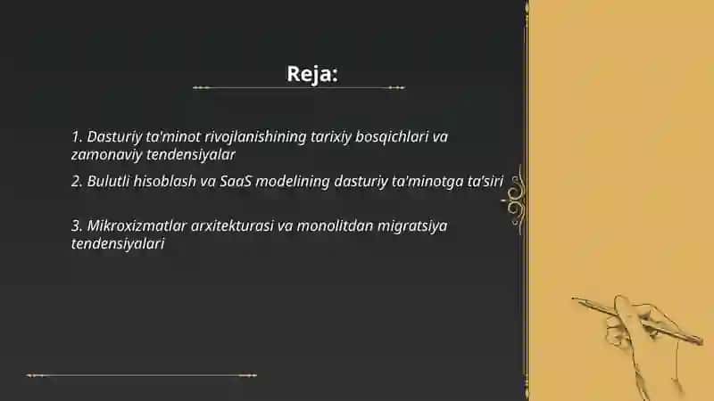 Dasturiy ta'minot va uning rivojlanib borish tendentsiyalari 2