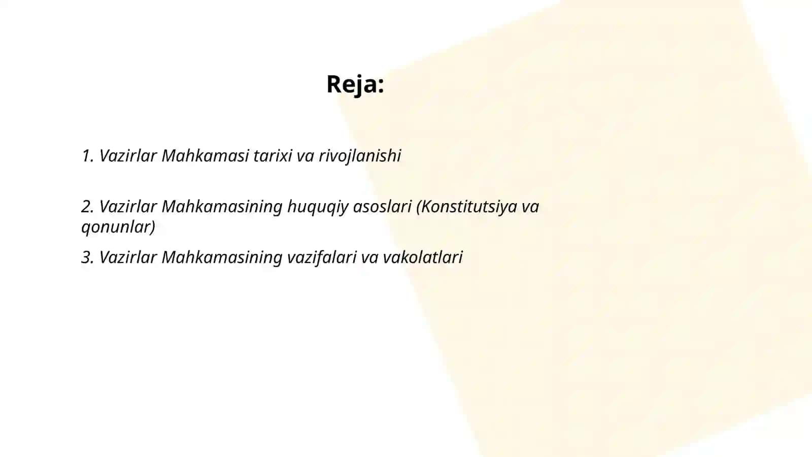 Vazirlar Mahkamasi tarixi va rivojlanishi 2