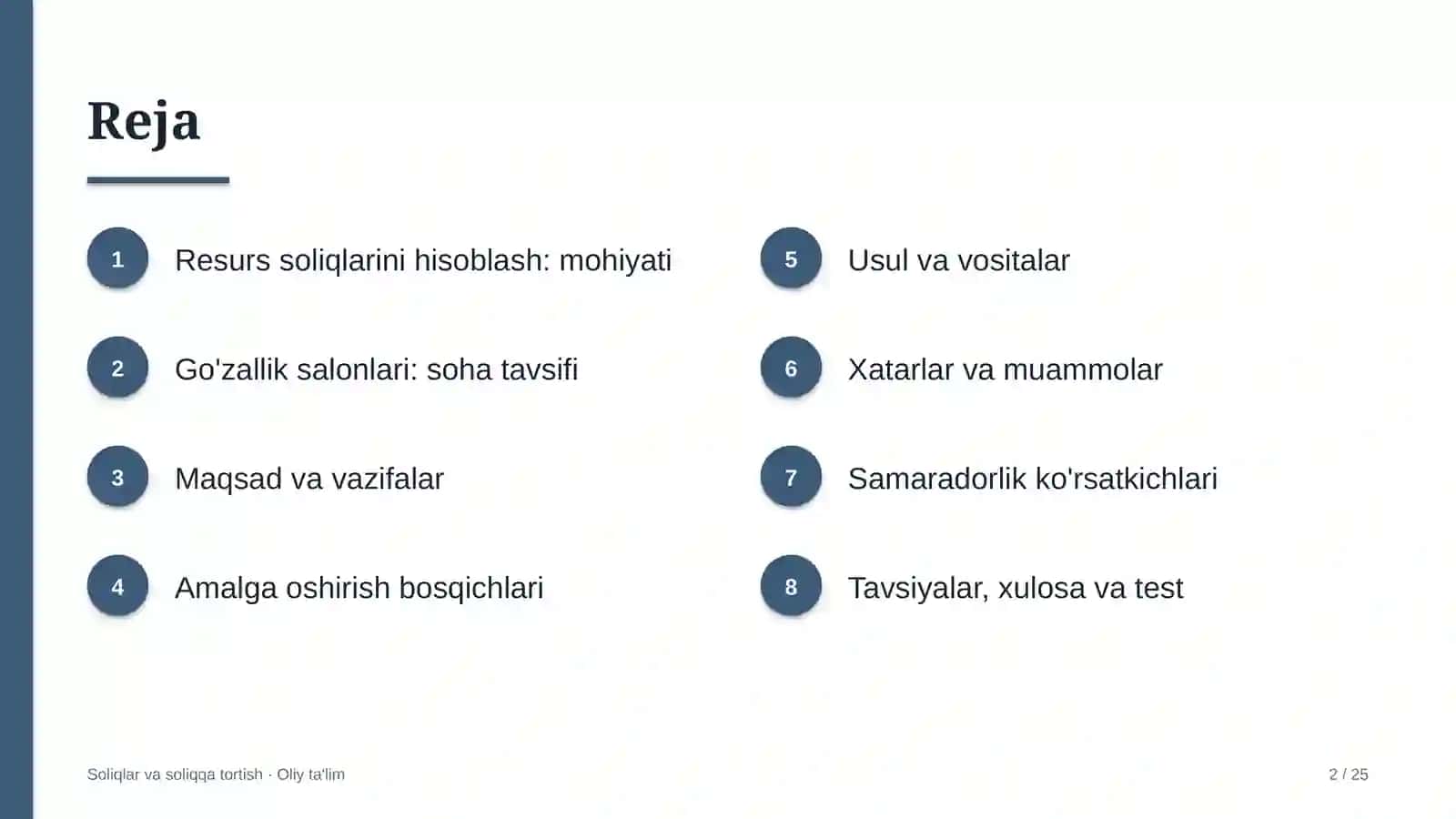Go'zallik salonlarida resurs soliqlarini hisoblash 2