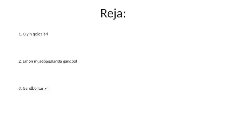 Gandbol (tarixi,qoidalari, Olimpiya oʻyinlari,Jahon chempionatlari) 2