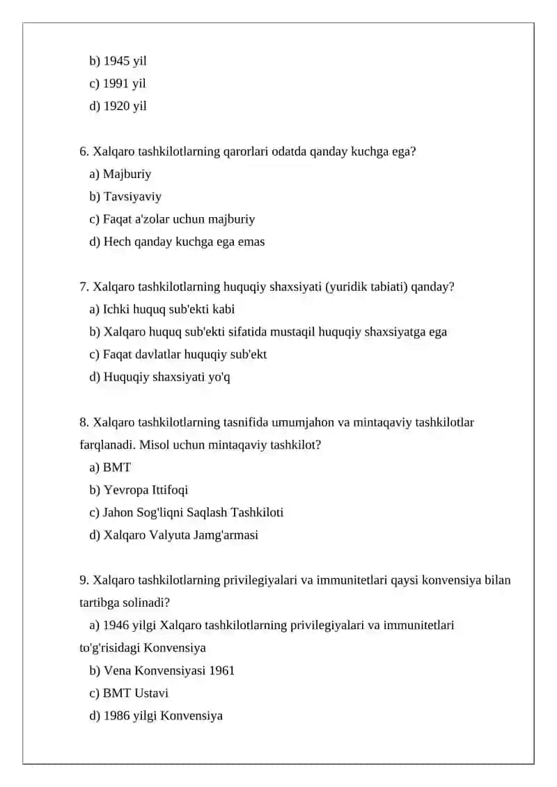 Xalqaro tashkilotlar huquqi 2
