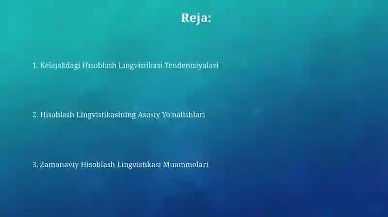 Kompyuter lingvistikasining yo'nalishlari 2