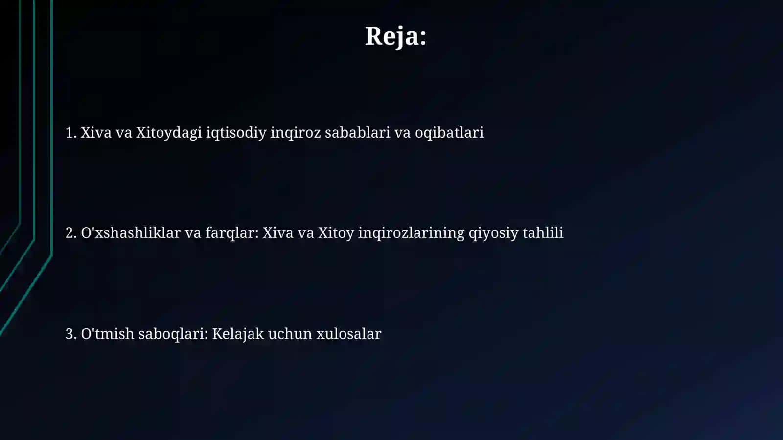 Xiva va Xitoyning iqtisodiy inqirozi 2