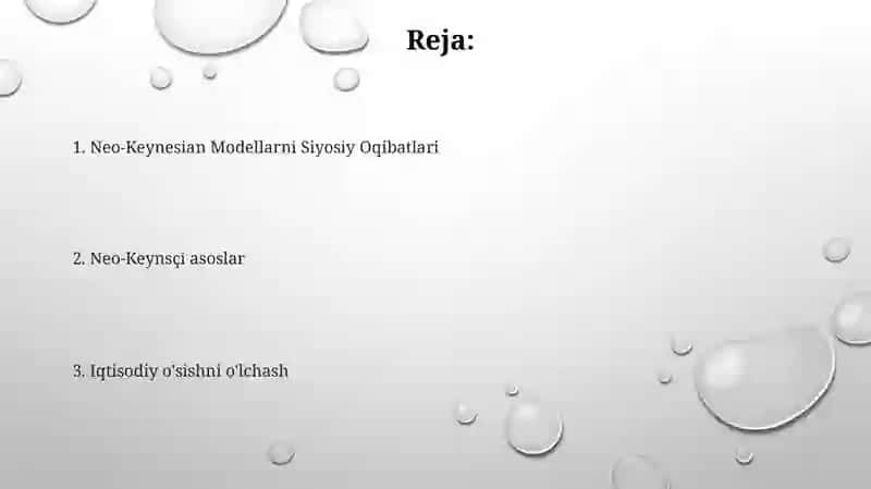 Neo-Keynesian Modellarni Siyosiy Oqibatlari 2
