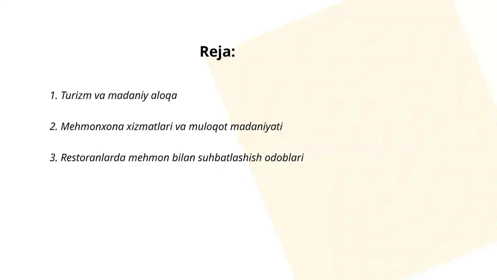 Turizm fanida soʻzlashish madaniyati 2