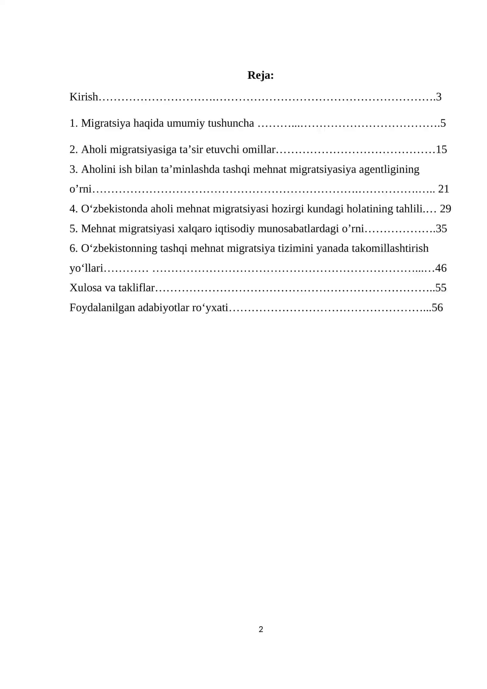 O‘zbekistonda tashqi mehnat migratsiya tizimini rivojlantirishning ijtimoiy-iqtisodiy ahamiyati 2
