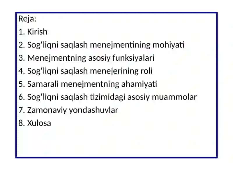 Sog'liqni saqlashda menejment 2
