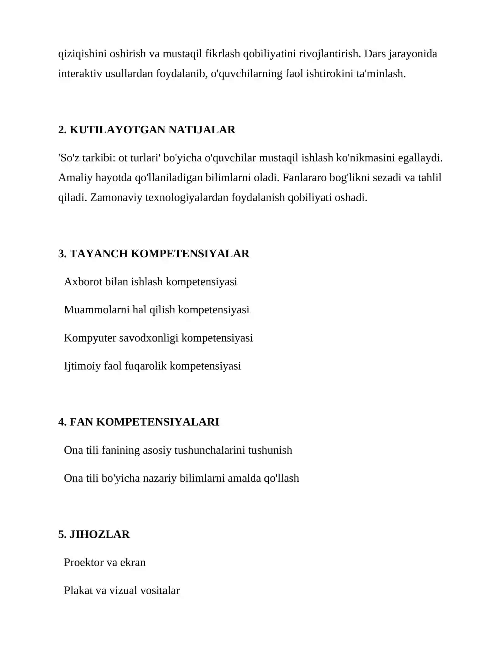 So'z tarkibi: ot turlari 2