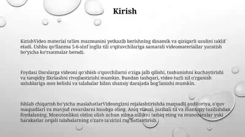 5-6-Sinflar Uchun Ona Tili Fanidan Video MaterialTayyorlash 2