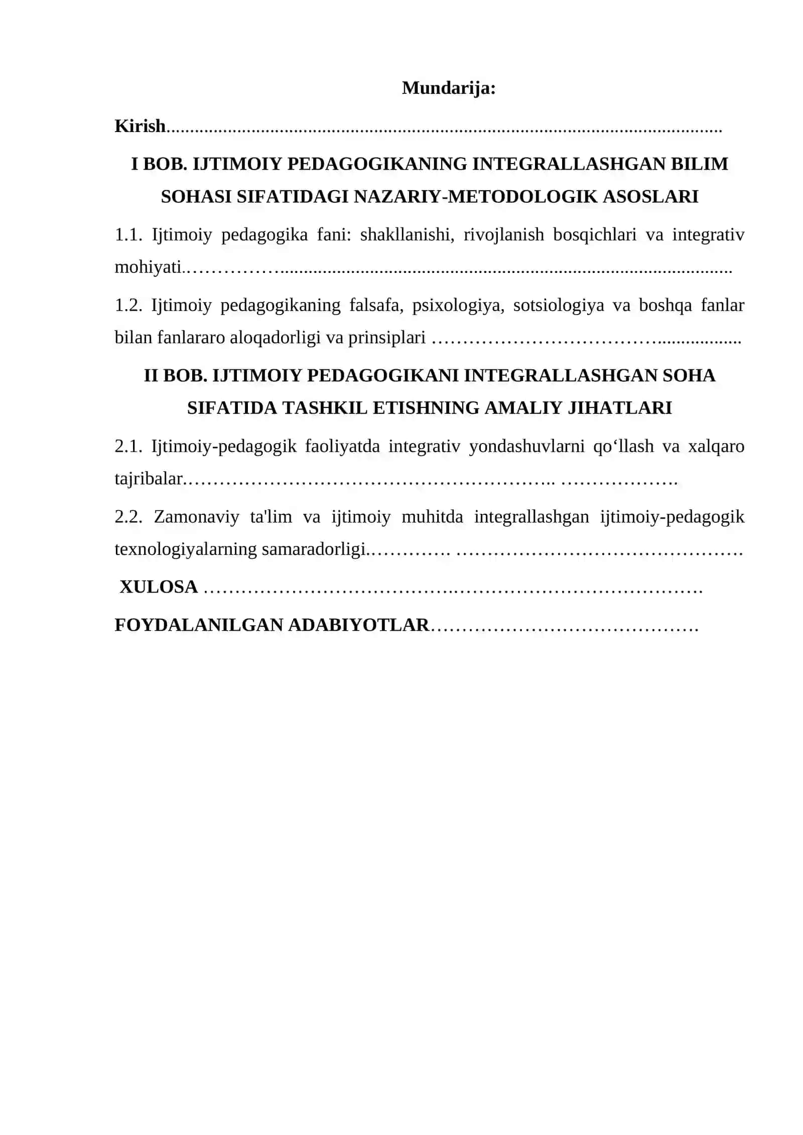 IJTIMOIY PEDAGOGIKA INTEGRALLSHGAN BILIM SOHASI SIFATIDA 2