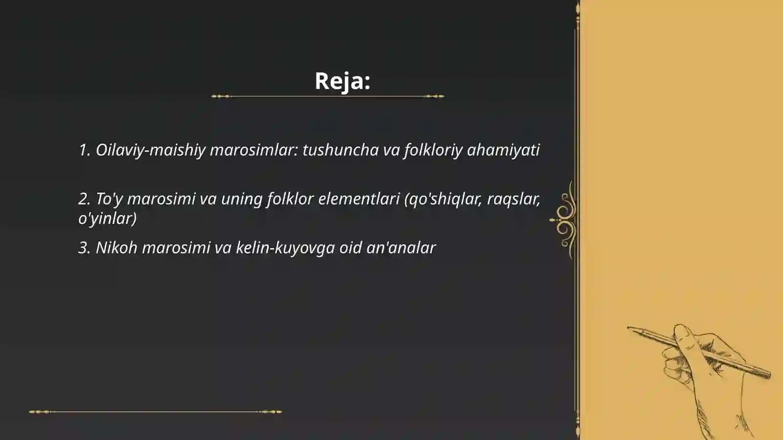 Oilaviy-maishi marosimlar folklori haqida taqdimot 2