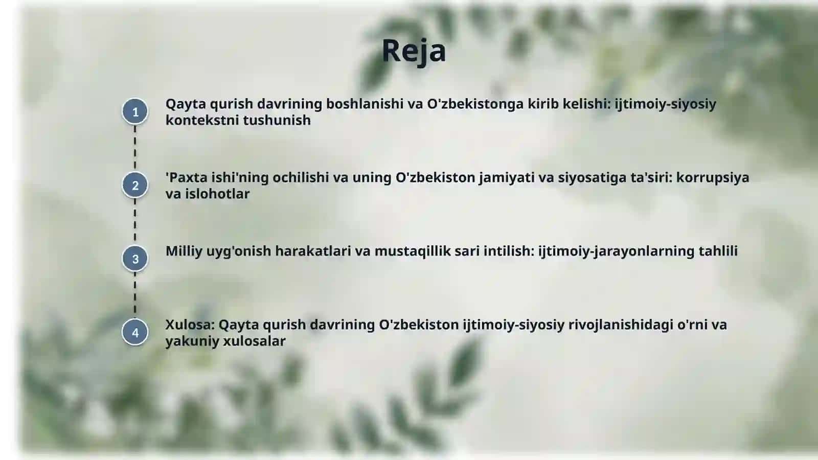 Qayta qurish yillarida Oʼzbekistondagi ijtimoiy-siyosiy vaziyat 2