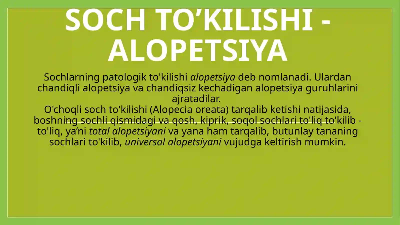 ALOPETSIYANING ZAMONAVIY DAVOLASH USULLARI 2