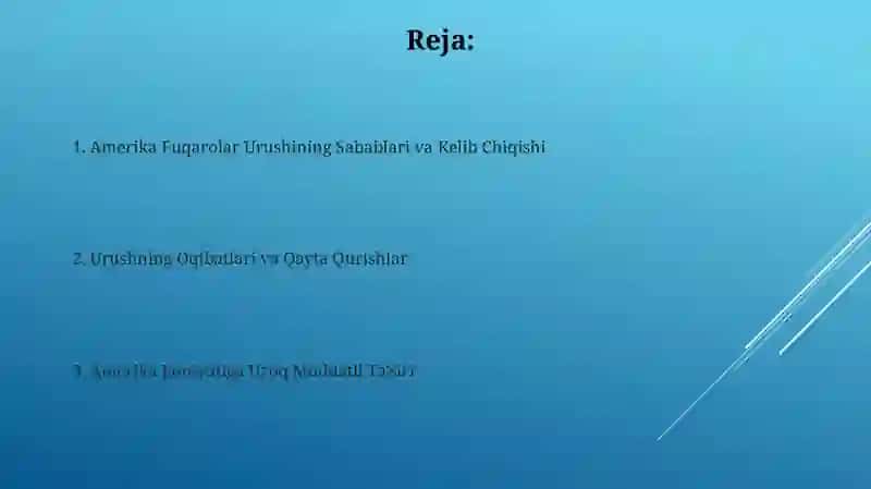 Aqsh Fuqarolar urushi va keyngi taraqqiyot 2