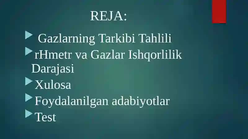 Gazlarning tarkibi tahlil qilish 2