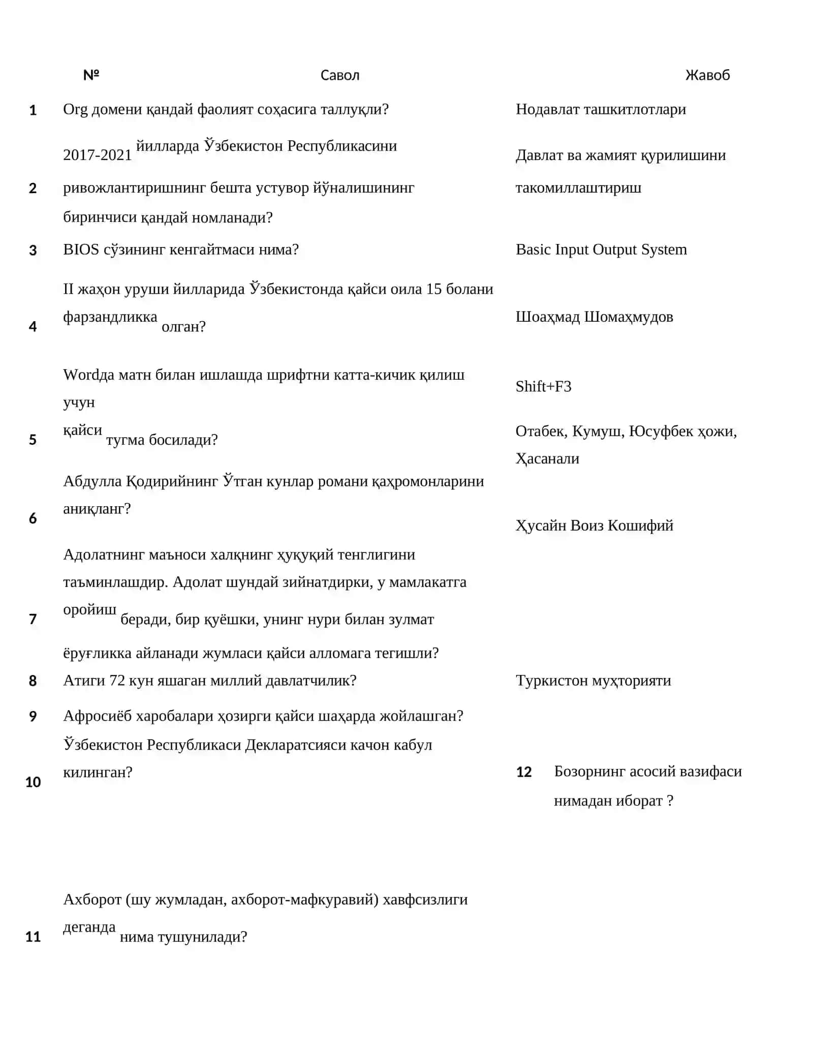 2026-eng yangi argos test savollariga javoblar 2
