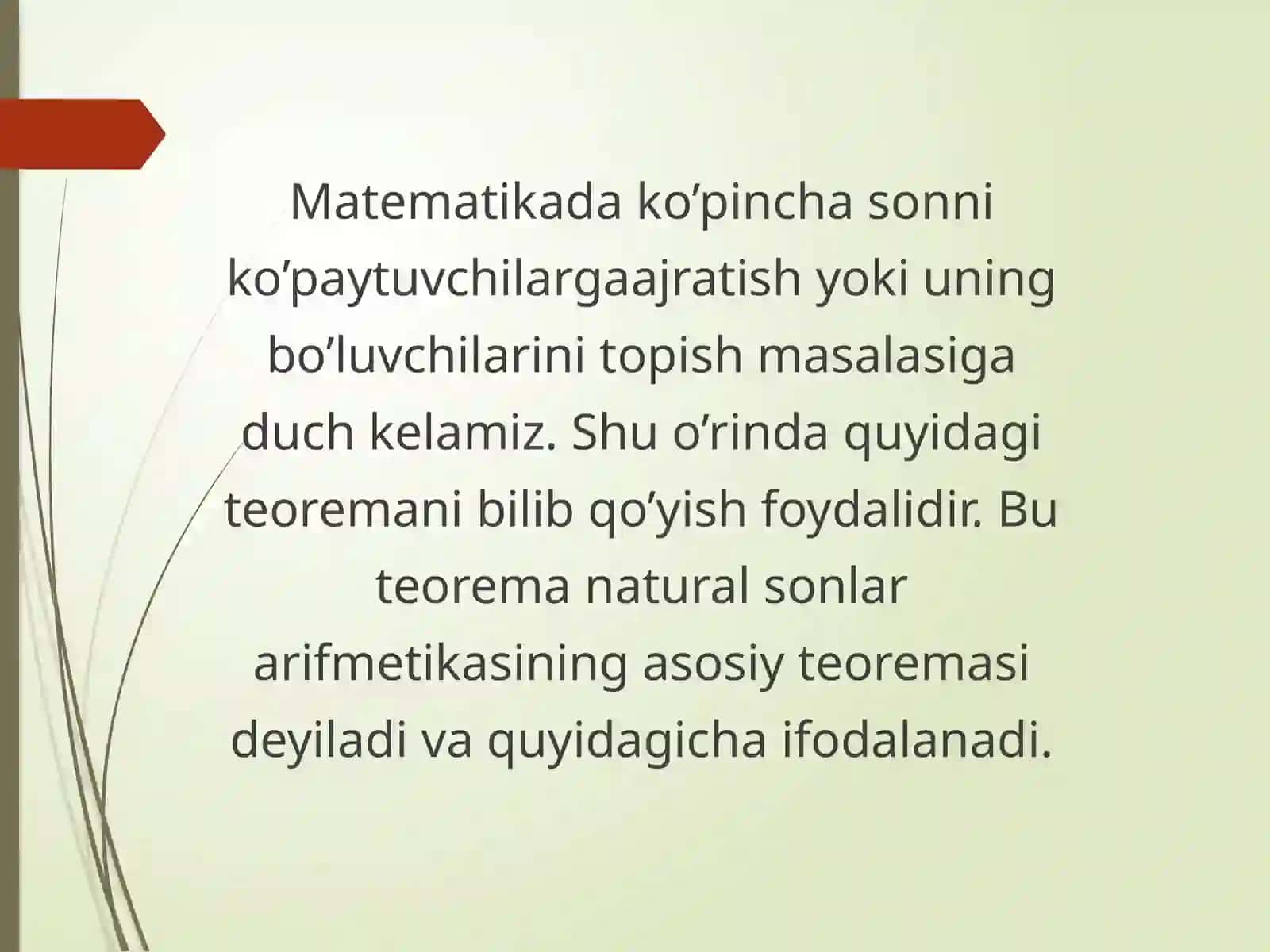 Arifmetikaning asosiy teoremasi 2
