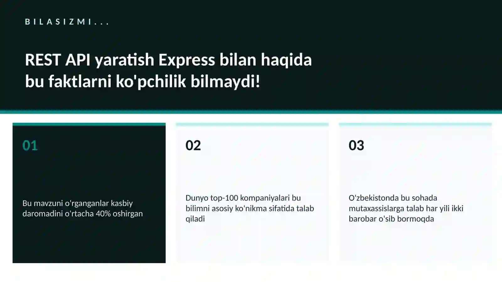 REST API yaratish Express bilan 2