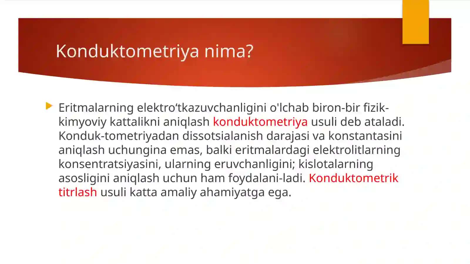 Konduktometriya usuli va uning biologik-tibbiy ahamiyati 2