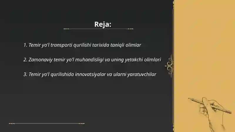 Temir yo'l transpoti qurilishi borasidagi taniqli olimlar va quruvchilar 2