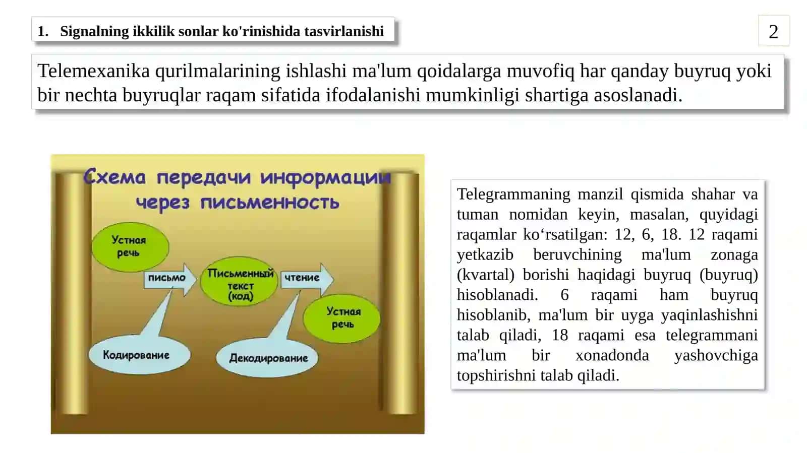 Signallar va ularni kodlash 2