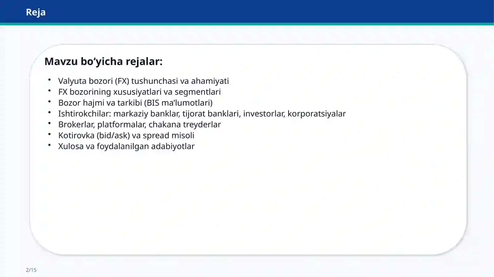 Valyuta Bozori (FX) 2